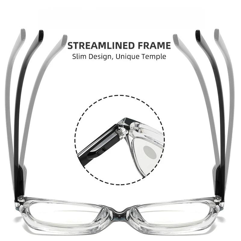 New Retro Large Frame Presbyopia Glasses Spring Leg Men and Women Anti-blue Light HD Reading Glasses Eye Protection