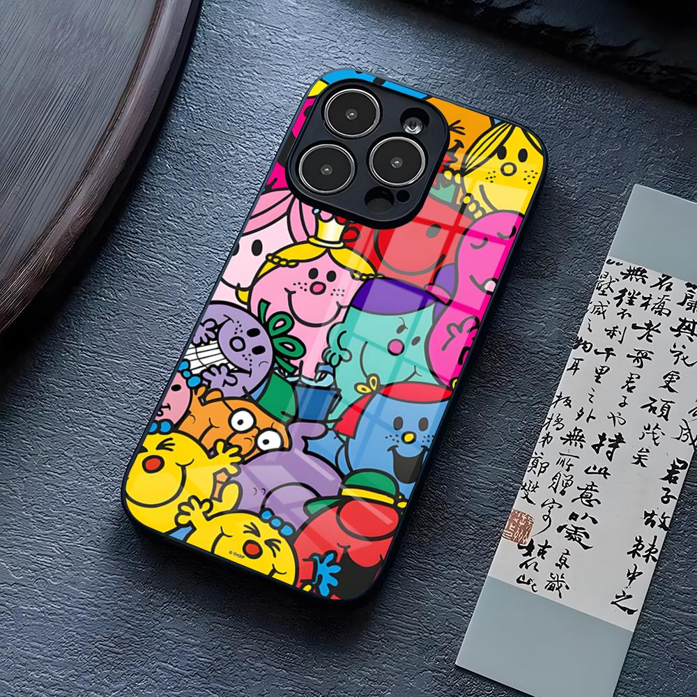 

Чехол для телефона Mr Men L-little Miss Для iPhone 17 Pro Max 15 Pro 14 12 11 13 Mini X XR XS 16 Plus SE Стеклянная крышка iPhone 17