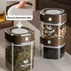 Sealed Jar, Space-Saving Design with Airtight Lids, with One-Click Vacuum Sealing Glass Container, for Tea Coffee Beans Snacks