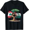 Libanon Palästina Flagge Libanesisch Palästinensisch Vereint T-Shirt Solidarität Grafik T-Shirt Herren Kinder