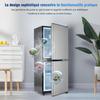 106L Energy-Saving Mini Fridge LED, 60L Refrigerator + 46L Freezer, 7 Temperature Settings, Adjustable Shelves, 166 Kwh/Year, 45db