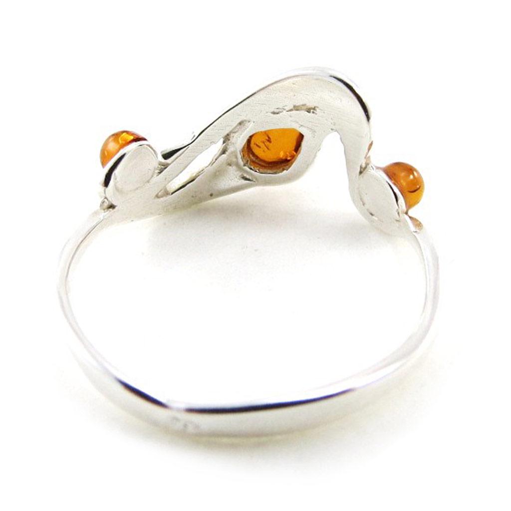 Silver Ring 'Inspiration' Silver Amber (rhodium) - 20x10 Mm