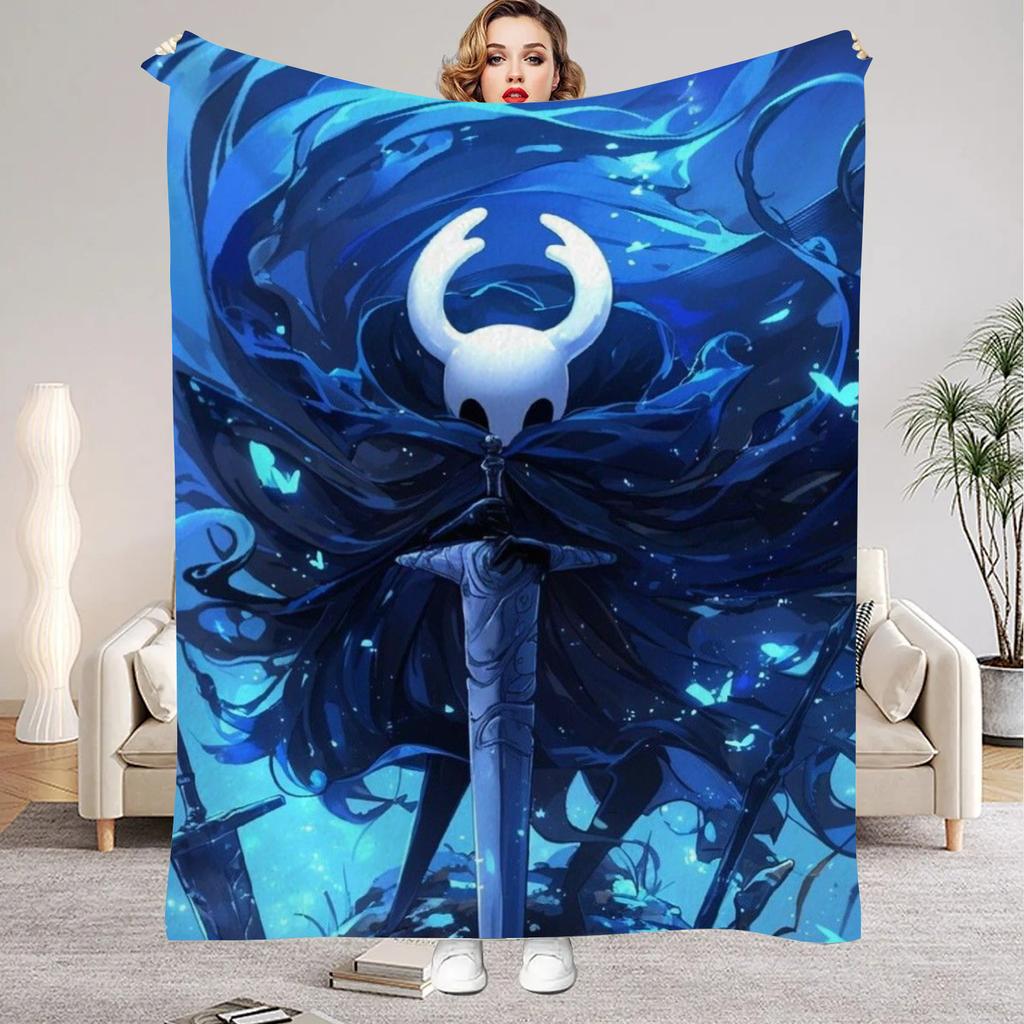 Hollow Knight Blanket Cartoon Game Printed Flannel Blanket for Home Living Room Bedroom Decor New Year Christmas Gift for Fans