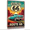 Vintage Route 66 Metal Sign    Retro American Road Trip Wall Art Durable Iron Home  Outdoor Decor for Farmhouse Cafe Bar G