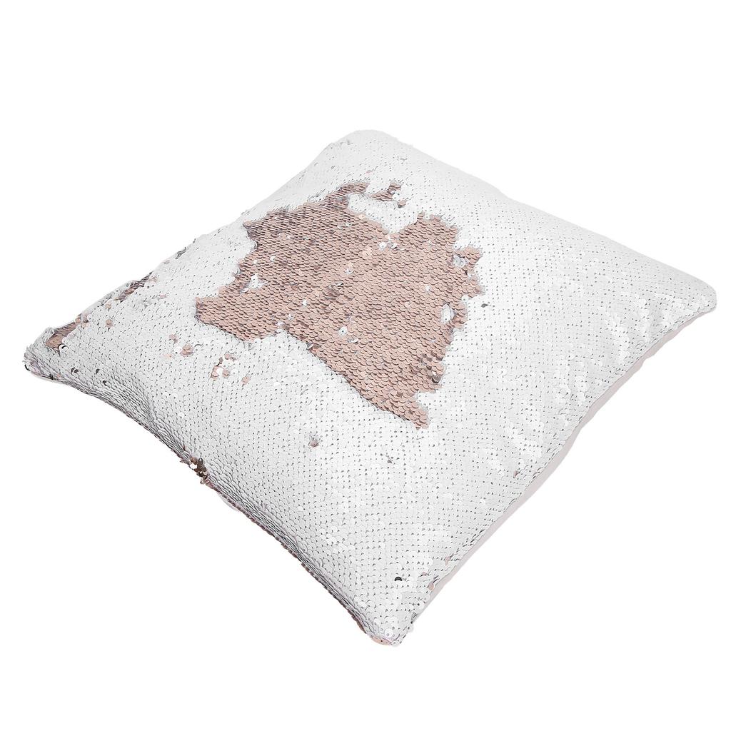 Pillow Case Sequins Suede Fabric Cushion Covers with Zipper for Home Sofa Bed Decoration