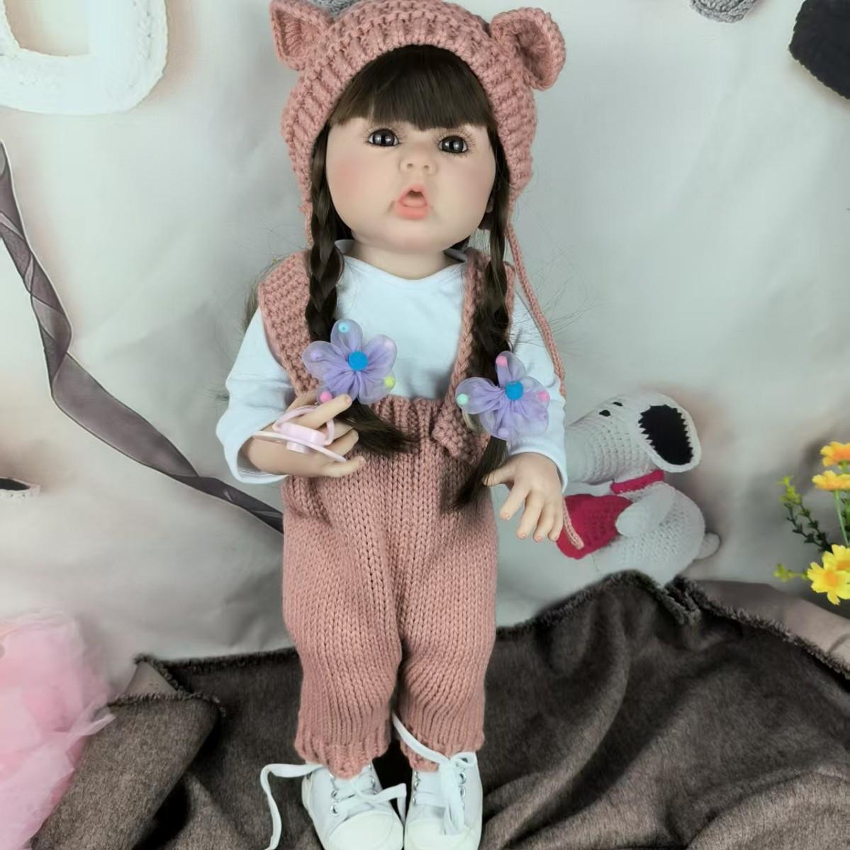 

Имитация куклы Мягкая резиновая кукла-перерождение девочка игрушка принцесса подарок наряд дети 55 см 55cm розовый