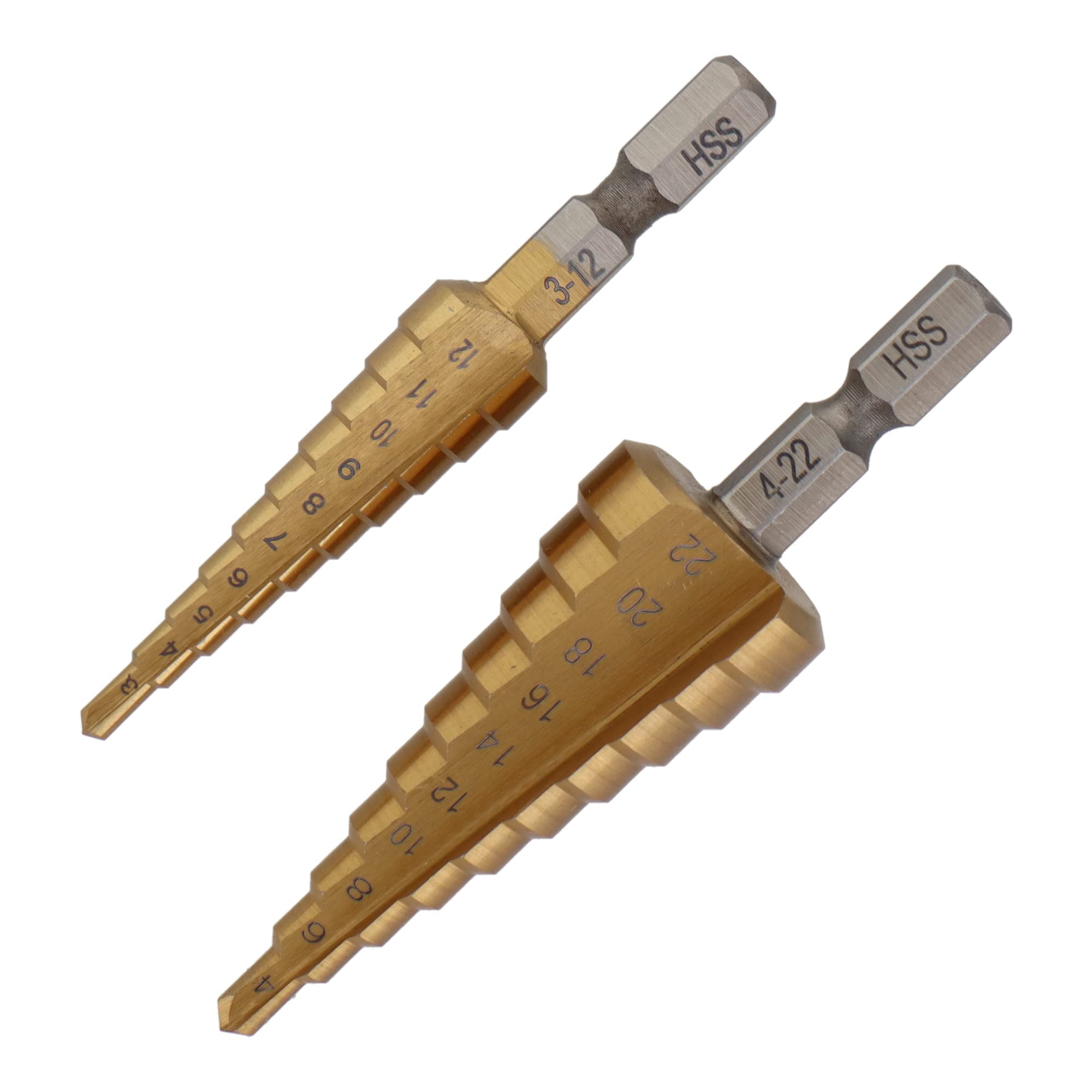 

Sankyo Corporation trad titanium step 10 steps 2-piece drill, each, 3-12mm, 4-22mm STP-322