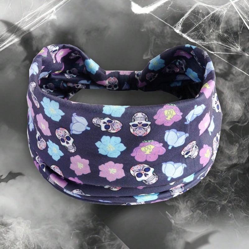 Women Pumpkin, Bat Wide Holiday Headbands, Festival Gift Hair Accessories Pumpkin Rose Boho Polyester Fashion All Season Women Scarf Fall Hair Band