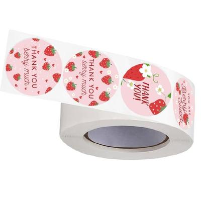 500 Pezzi Etichetta Fragola Grazie Adesivo Rotondo Grazie Etichetta Sigillante per Sigillare Buste Biglietti Confezioni Matrimonio