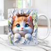 3D Keramiktasse mit Hasen-, Katzen- und Elefantendesign