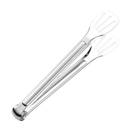 Stainless Steel Serving Tongs Heavy-Duty Food Tongs with Grip 3-Line Slotted Head Cooking Tong for BBQ Buffet Kitchen