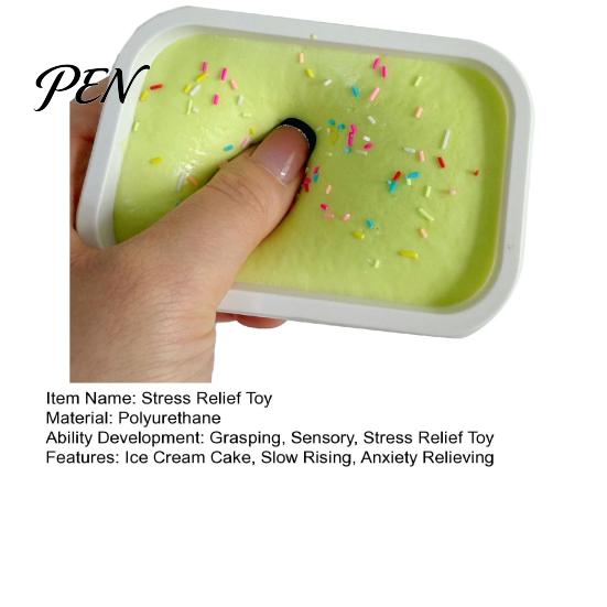 Relaxation Desk Accessory Ice Cream Cake Squeeze Toy, Slow Rising Stress Office Anxiety Reducer Relief Simulation Dessert Food Pinch Toy for Relieving