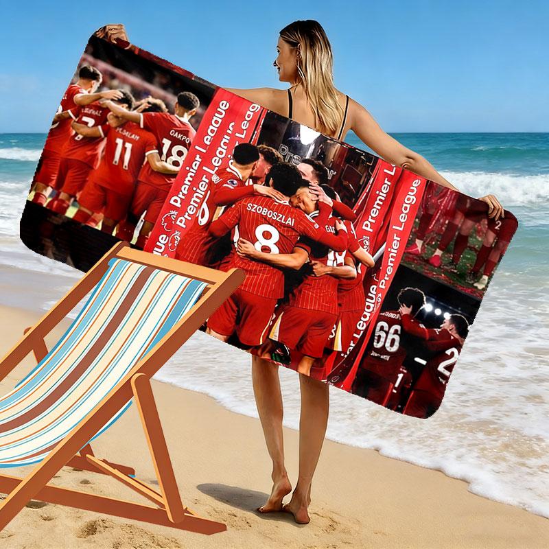 Liverpool Players Print Beach Towel, Large Soft Quick Dry Towel for Beach Camping Swimming