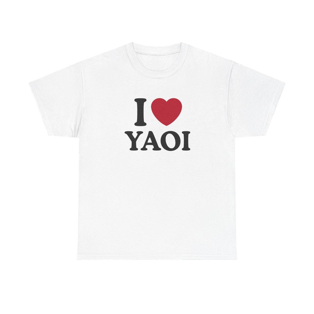 Men I Love Yaoi T-shirs BL Loose Prue Cotton Graphic Print TShirt for Men Women Round Neck Short Sleeved T-shirt Top