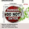Vintage Metal Sign Warning Do Not Enter 7.87 Inch Red White Wall Art Garage Decor