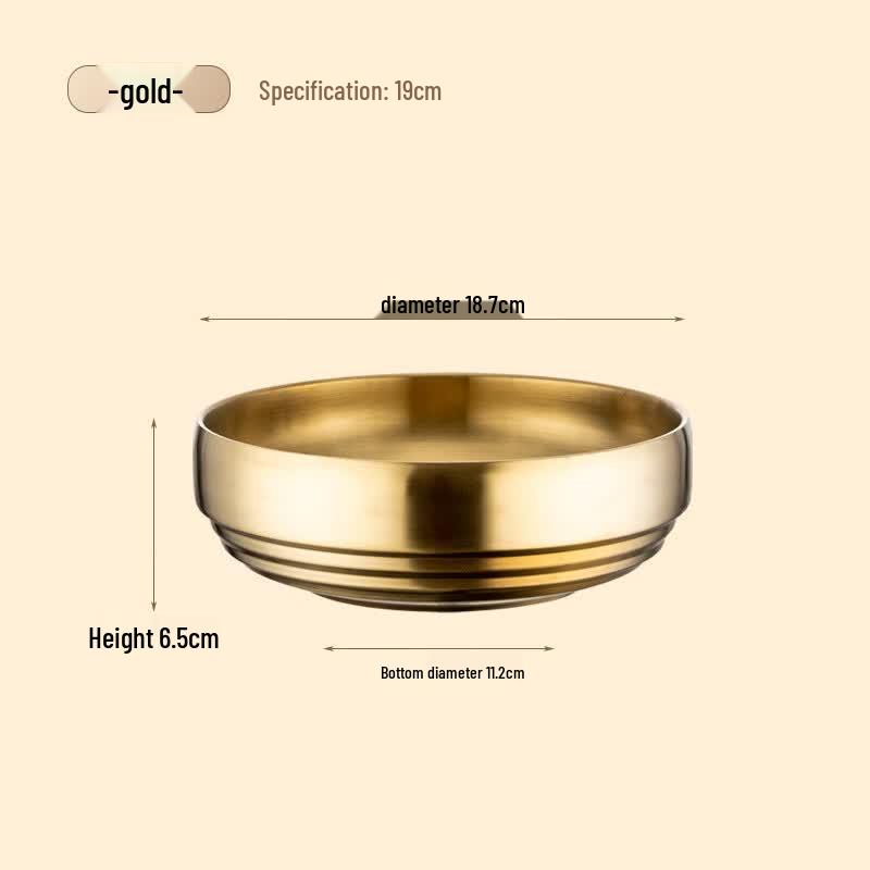 

ZISIZ Gold Double-Layer Stainless Steel Cold Noodle Bowl