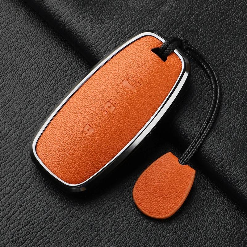 Housse Étui Porte-Clés de Voiture en Métal et Cuir 3 Boutons Pour Nissan X-Trail T33 Qashqai J12 Teana Accessoires Pour Voitures