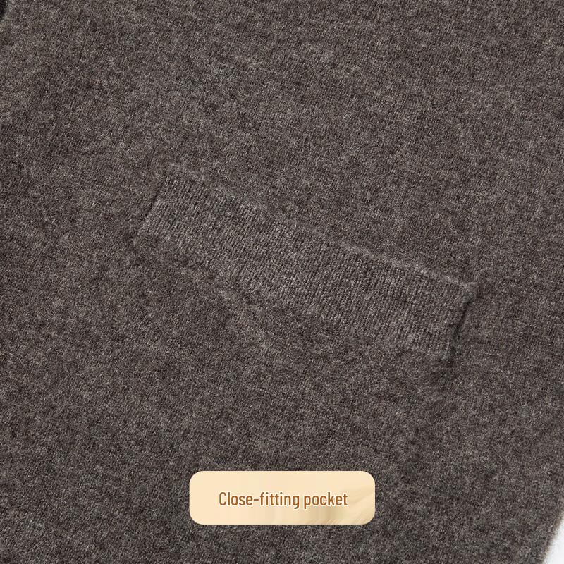 Pánský kardiganový svetr s výstřihem do V ze 100% merino vlny