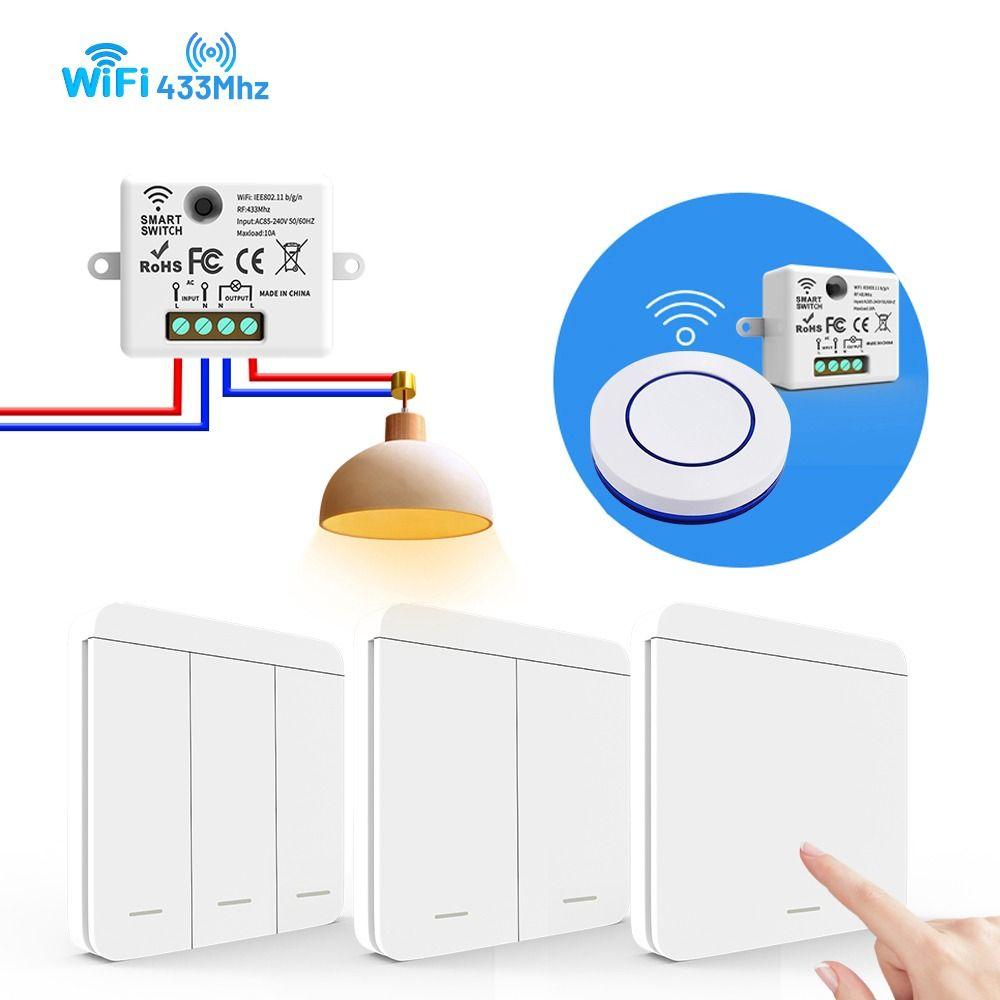 1/2/3Gang Wireless Smart Switch 433MHz Remote Control Switch Wall Panel Switch  Home Automation