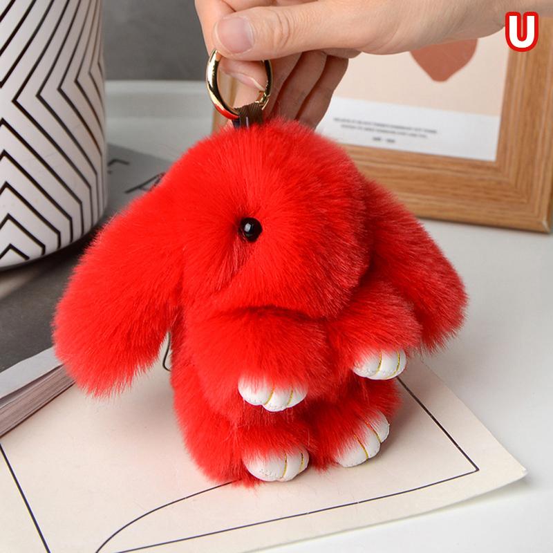 15Cm Rabbit Fur Keychain Women Bag Car Key Chain Pendant Decoration Jewelry Bags