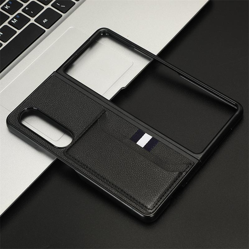 Suitable for Samsung Z FOLD7 phone case, Z fold 6/4/D5 card slot leather protective cover, Zfold3 phone case