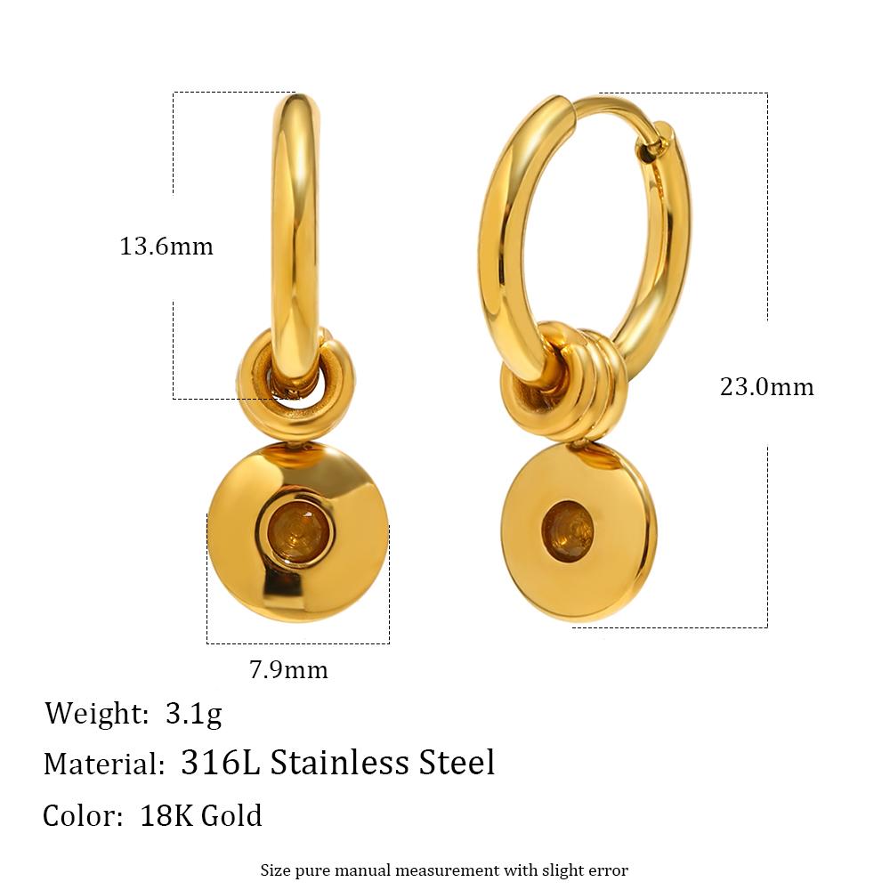 

MamacitaSlay 316L Stainless Steel Multi Colored Zircon Hoop Earrings 18K Gold Plated Waterproof Jewelry Women s Minimalist Gifts