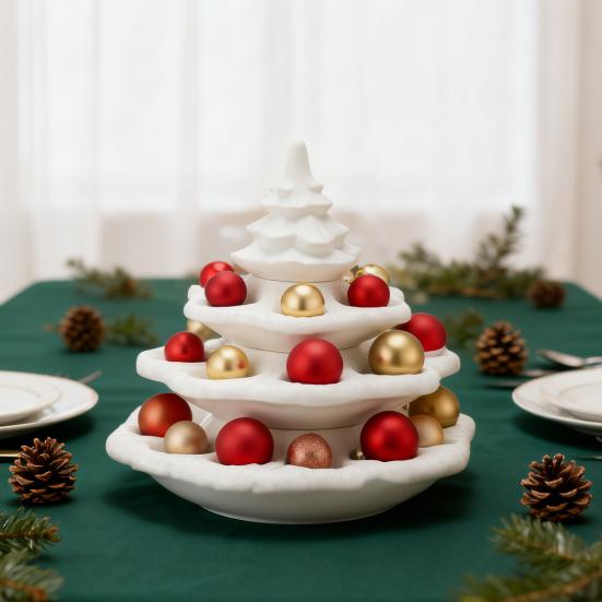 Декоративна тарілка для фаршированих яєць у формі різдвяної ялинки, зелена смола, багаторазовий святковий тримач для яєць для фаршированих яєць, святкова центральна прикраса