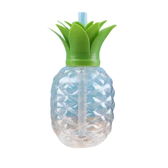 Pineapple Plastic Cup with Lid & Straw 500ml Strawberry Iced Coffee Wine Tea Mug Fruit Shaped Tumbler for Party Wedding Birthday