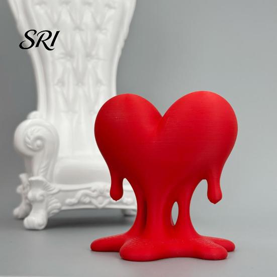 Modern Decoration Melting Heart Sculpture 3D Printed Dripping Figurine Romantic Decor Home for Room Desk Shelf Unique Love Gift