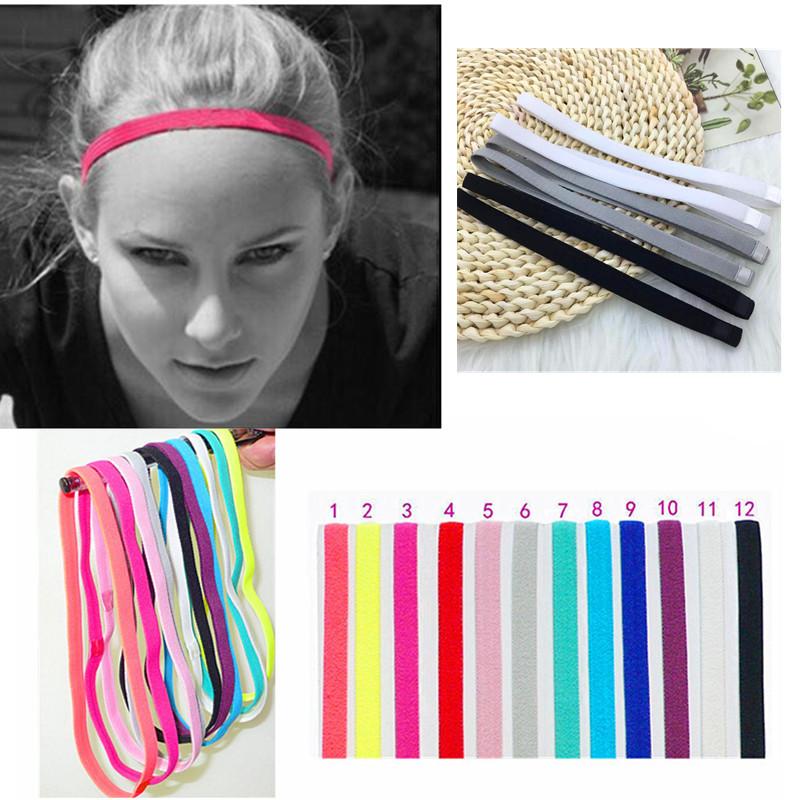 5pcs Elastic Sweat Hairband Yoga Running Fitness Headband Thin Sports Ladies Men Hairband Anti-skid Hair Decoration