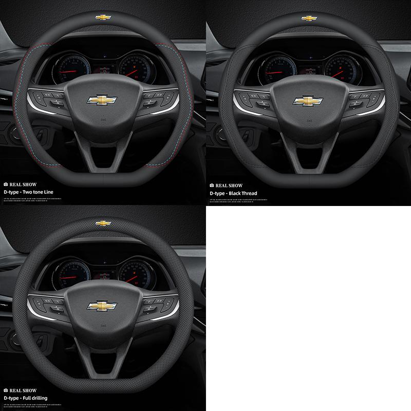38cm protiskluzový potah volantu z kůže Nappa pro Chevrolet Spark Captiva Cruze Malibu Equinox Trax Camaro Blazer