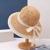 Lace edge hollow foreign style straw hat women's beach hat travel vacation fashion sun hat sun hat