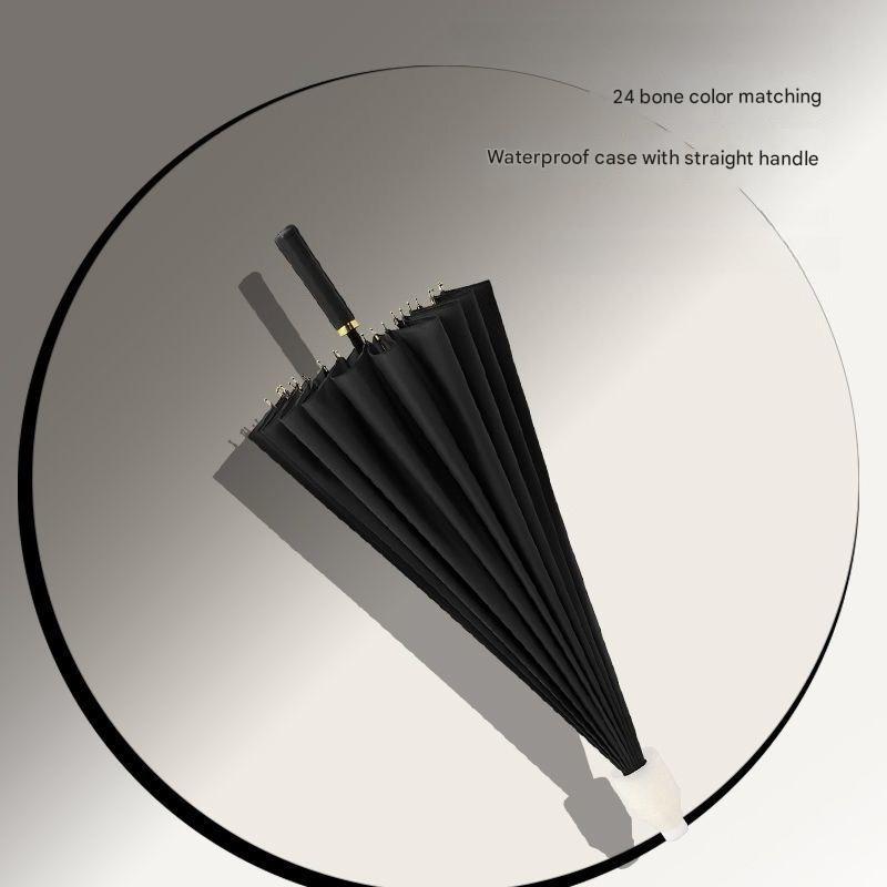 24 Bone Waterproof Long Handle Automatic Large Double People Umbrella Car Special Reinforced Strong Storm-resistant Umbrella