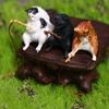 Decor Handicraft Craft Kitten Fishing Ornament Cat Statue Fish Tank Ornaments Miniature Figurines