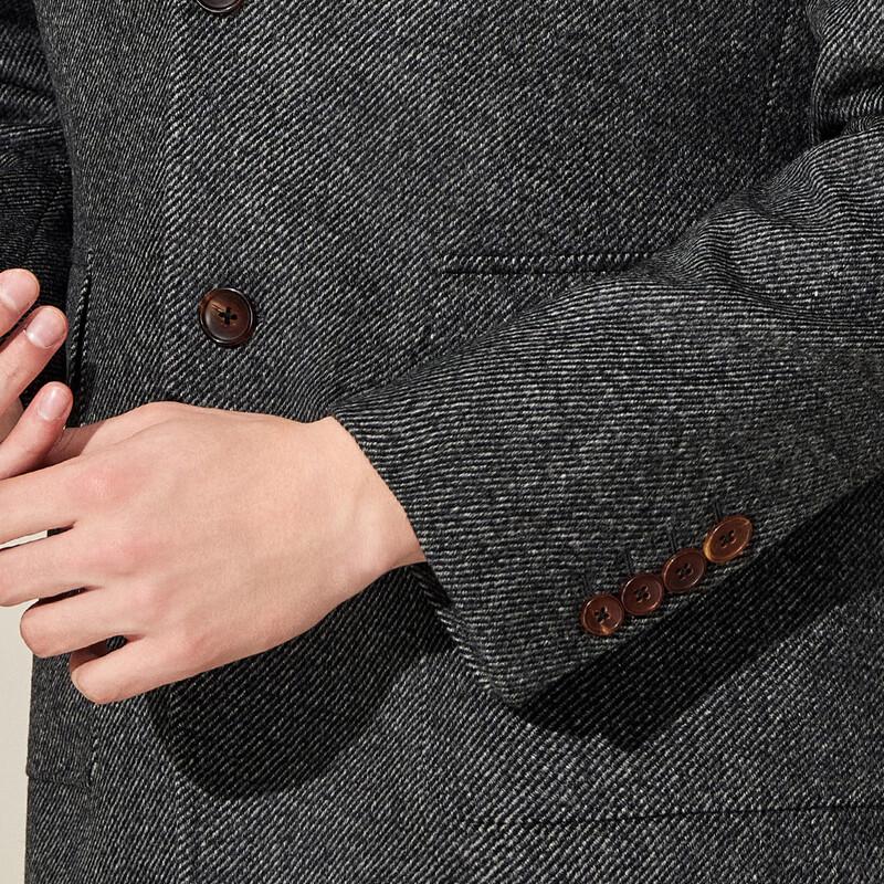 Antonio Men's Cashmere & Wool Herringbone Mid-Length Overcoat