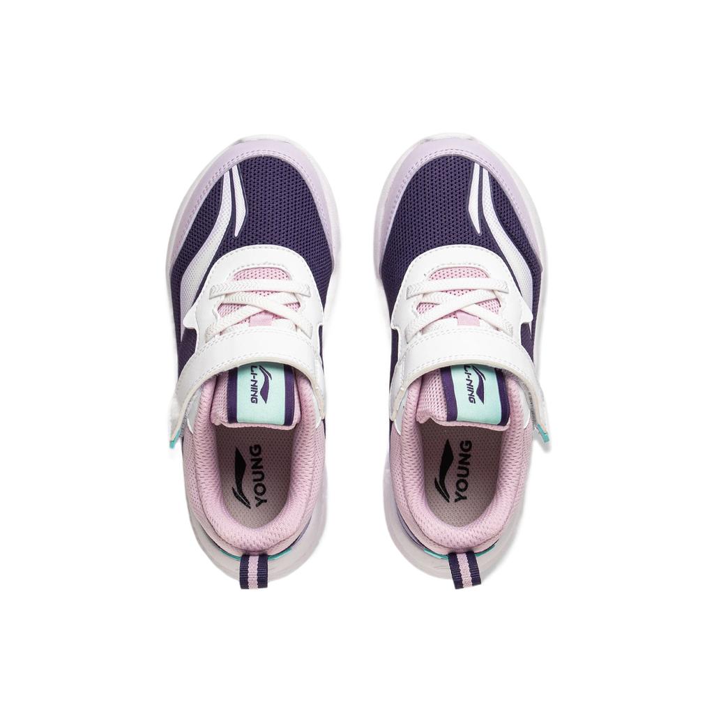 Li Ning Kids Comfortable Soft Versatile Simple Low-Top Casual Shoes Kids sneaker Eggplant-Purple Breeze-Purple YKNT148-6