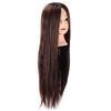 Hair Mannequin Head Dark Brown Hair Braiding Practice Hairdressing Mannequin Head (with Makeup)