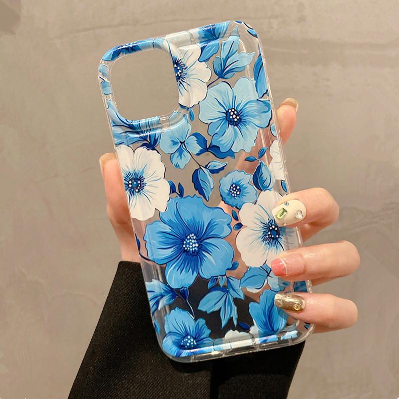 Flowers Graphic Print Clear Case For  Redmi Note 13 12 Pro Plus 4G 5G 12S 11S 10S 12S 11S 10S Redmi 12 13C Protect Cover