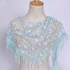 Women Lace Scarf for Tassel Triangle Scarf Sheer Floral Scarves Shawl