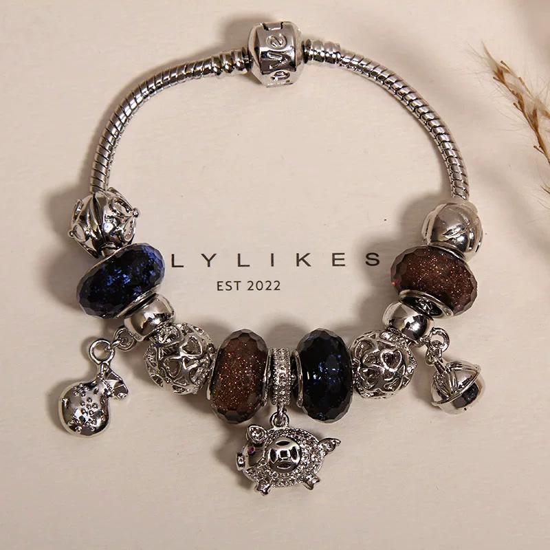 Elegant Women's Bracelet – Luxury Retro Beaded Design with Panjia Style for a High-End, Exquisite Feel.