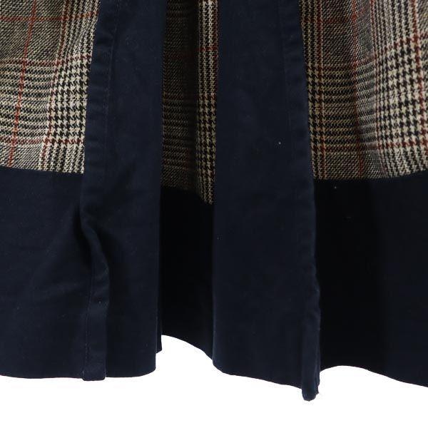 AMERI UNDRESSED Check Pattern Long skirt Gray x navy Women Used