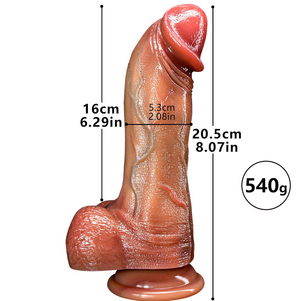 Starker Mann Superweicher Dildo Phallus Fleischiger gerader und gerader Penis weiblicher Masturbator Sexspielzeug für Erwachsene