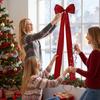 120cm Super Large Christmas Bow Wine Red Satin Christmas Tree Topper Bow Long Streamers Ribbon Bow Front Door Pendant