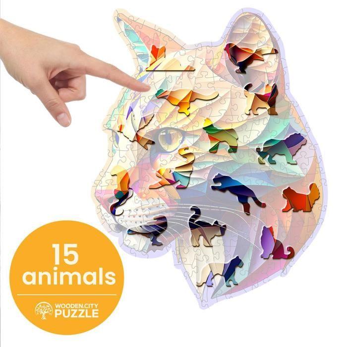 Wooden Puzzle - WOODEN CITY - GAUDY COUGAR - 165 Pieces - 10 Years and Up - Animals Theme