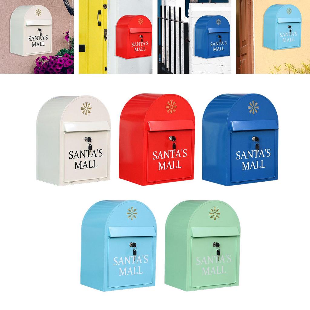 Lockable Mail Box Newspapers Large Capacity Iron Art Durable Rain Proof Hanging Box Mailbox Creative Letter Box for Home Decors