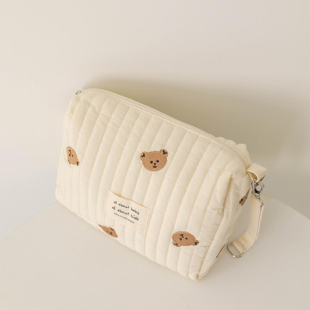 Ins Baumwolle Wickeltasche für Kinderwagen Hängetasche Babyartikel Windel Caddy Organizer Mama Tasche Reißverschluss Niedliche Frauen Make-Up Taschen Kinder