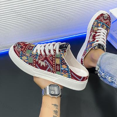 Men's Canvas Slippers 2025 Summer Fashion Student Skateboard Shoes Anti Slip Platform Breathable Outdoors Men's Casual Slippers
