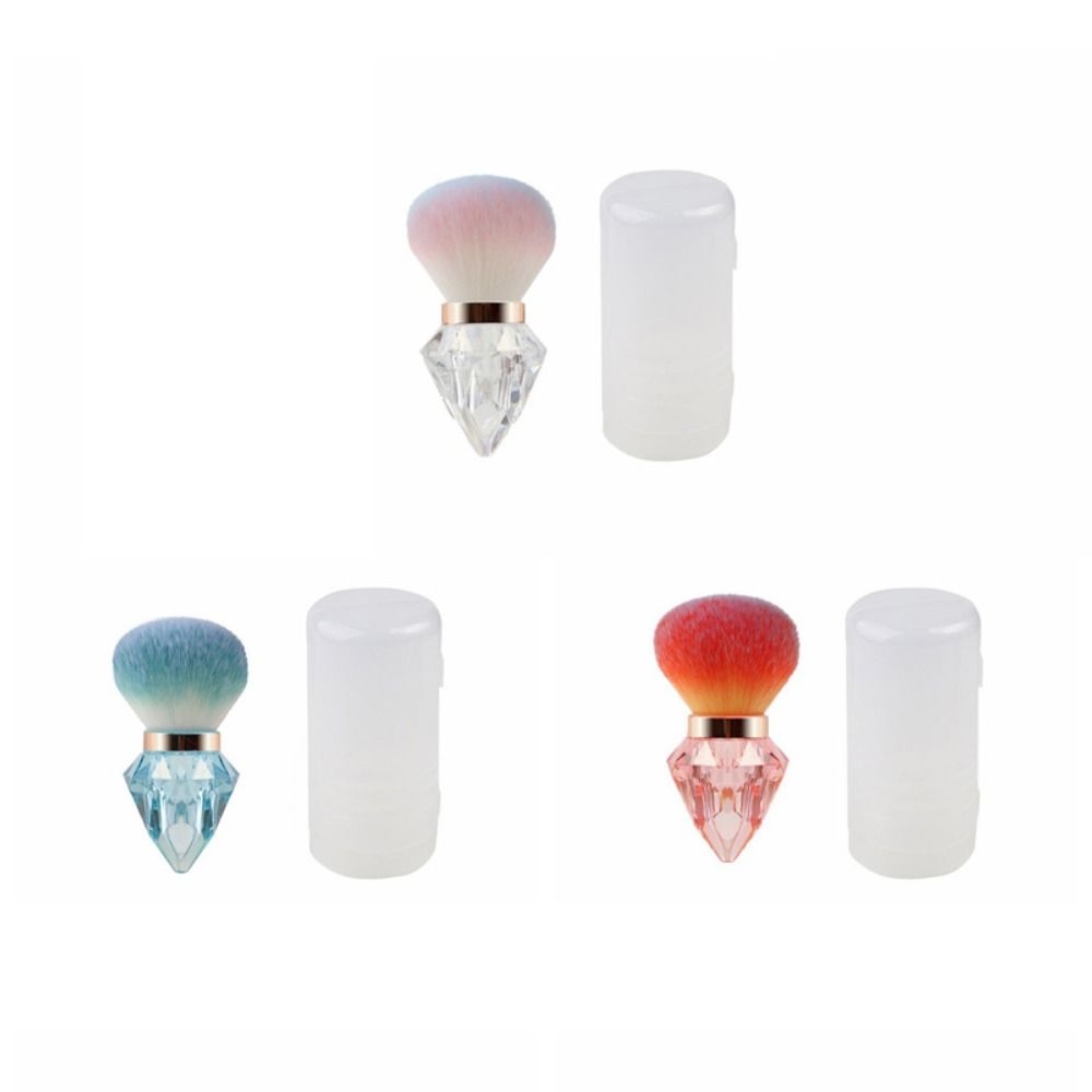 Dust-proof Nail Cleaning Brush Rhinestone Shape Makeup Brush Mini Powder Blusher Brush  Travel