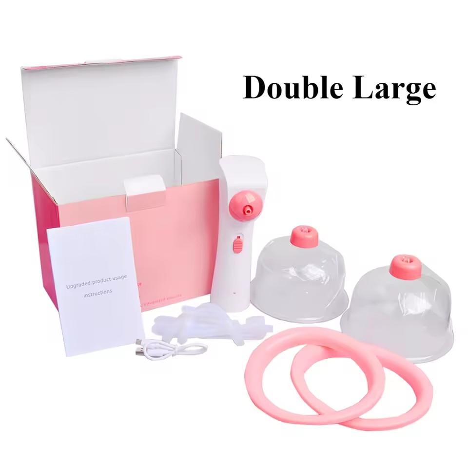 Мини-электрический массажер для груди, аппарат для вакуумного массажа груди, электрический массажер с присосками, многофункциональный бьюти-инструмент Double Large