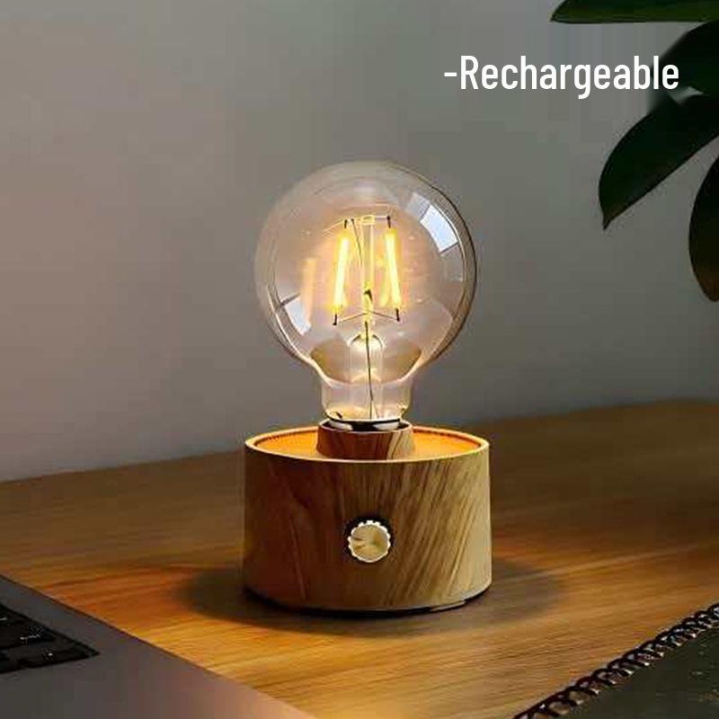 Retro LED Night Light: Rechargeable Bedside Atmosphere Lamp